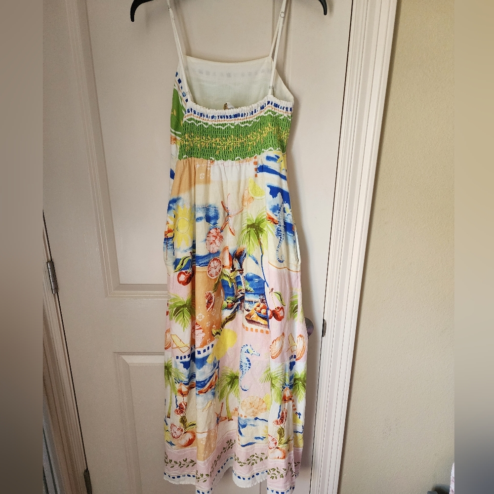 C&C California Tropical Linen Blend Maxi Dress - Picture 2 of 8